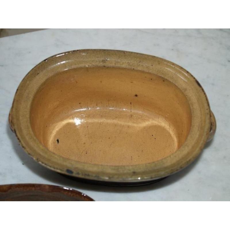 Oude Franse paté schaal *landelijk * brocante *