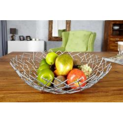 Decoratie Fruitschaal structuur zilver - 19008
