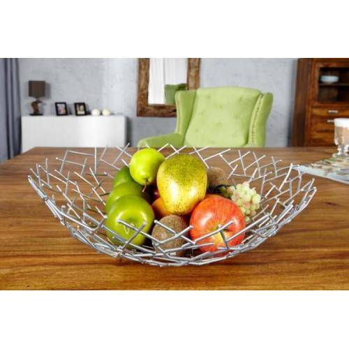Decoratie Fruitschaal structuur zilver - 19008