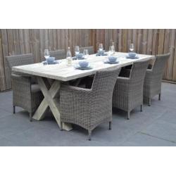 Norwich Tafel 250 met 6 Aruba Diningstoelen Mixed Kobo