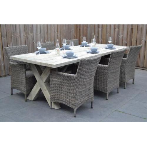 Norwich Tafel 250 met 6 Aruba Diningstoelen Mixed Kobo