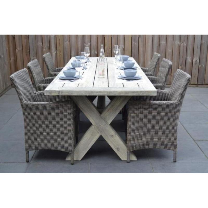 Norwich Tafel 250 met 6 Aruba Diningstoelen Mixed Kobo