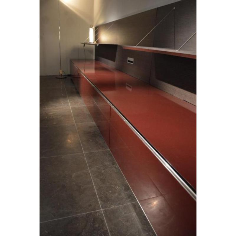 B&B Italia Tv-meubel kast 'Pab' grijs eiken / prugna glossy