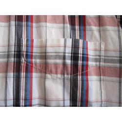 Katoenen overhemd geblokt rood/zwart/blauw/wit mt XXL