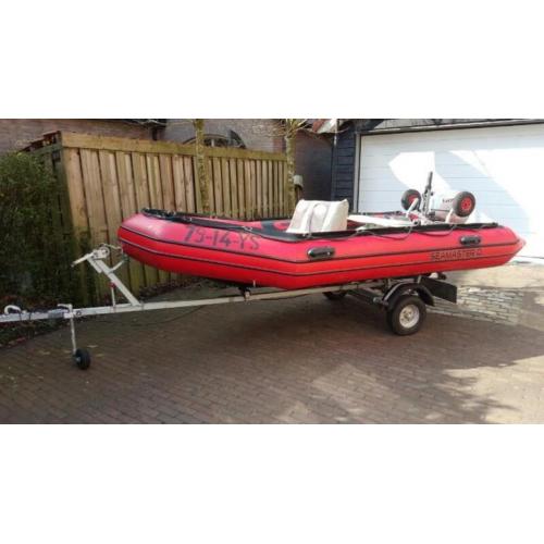 Seamaster 3.75 mtr rubber boot met 20 pk Honda 4 takt motor