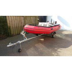 Seamaster 3.75 mtr rubber boot met 20 pk Honda 4 takt motor
