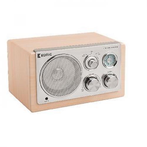 Tafel radio retro licht hout