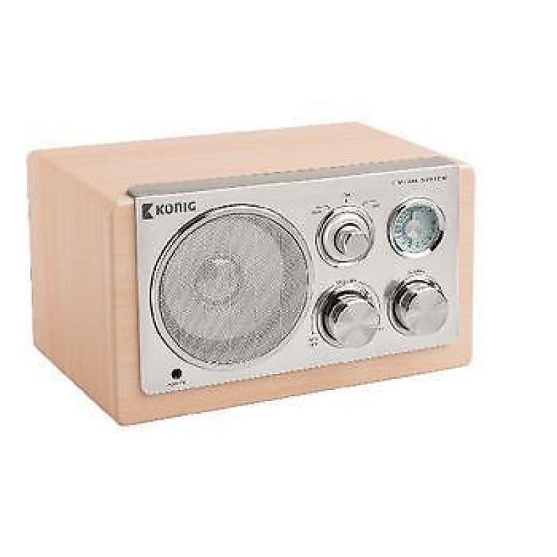 Tafel radio retro licht hout
