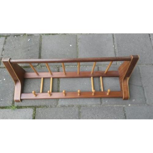 Vintage jaren 50 60 teak wandkapstok