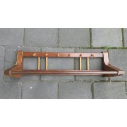 Vintage jaren 50 60 teak wandkapstok