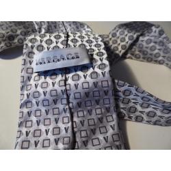 Elegante Stropdas Gianni Versace grijs met logo. Nieuw!
