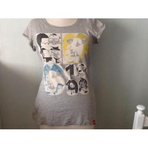 T-shirt, EDC, grijs, met print, €2,50, maat m
