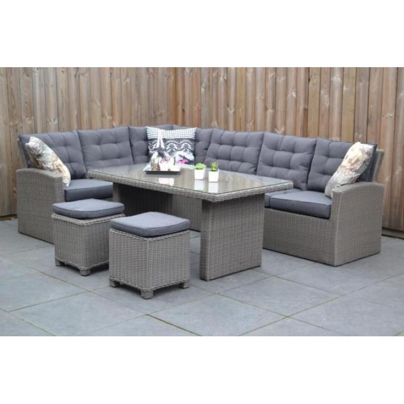 Denver Loungeset Kobo met Hoge Tafel en Krukjes