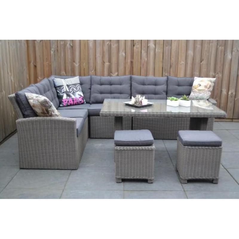 Denver Loungeset Kobo met Hoge Tafel en Krukjes