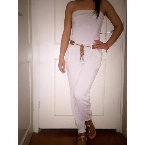 Beige jumpsuit maat S!
