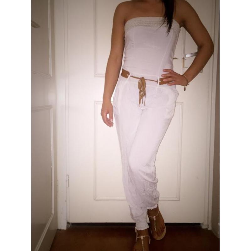 Beige jumpsuit maat S!