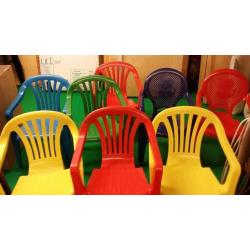 Set van 8 (6xJardin) kindertuinstoelen en 1 tafel
