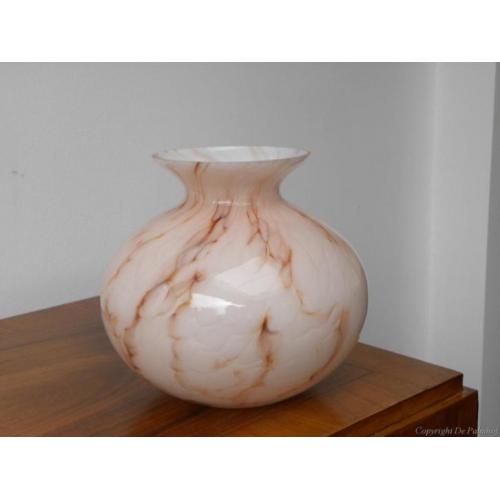 Grote Art deco vaas Scailmont, wit/peach