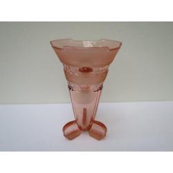 Boheems glas - vaas art deco persglas