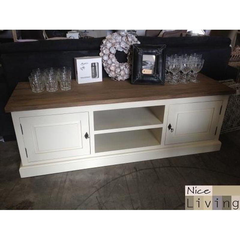 Aanbieding landelijke tv meubel jasmijn wit 1 deurs