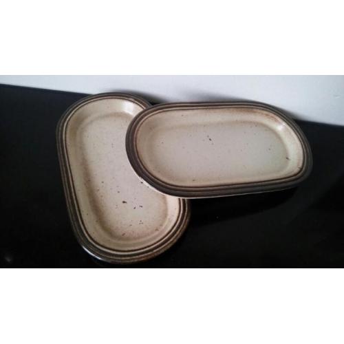 2 bruin/beige schaaltjes (original Gerzit Gerz W. Germany)