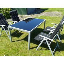 Tuinset Tafel en 4 Stoelen Tuinmeubelen