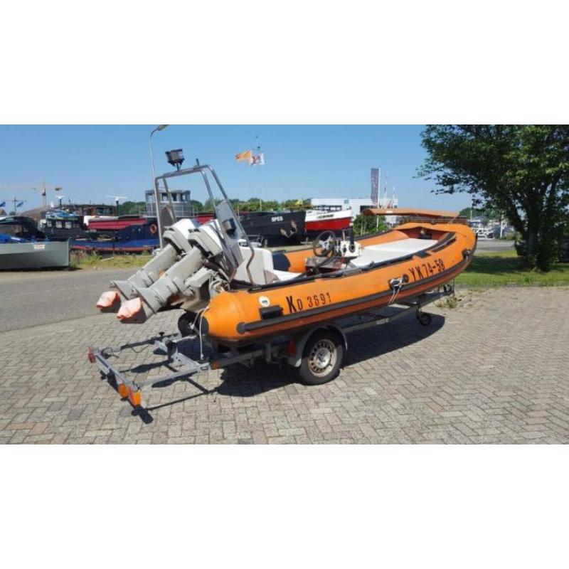 Zeewaardige rubberboot 2x 25 pk