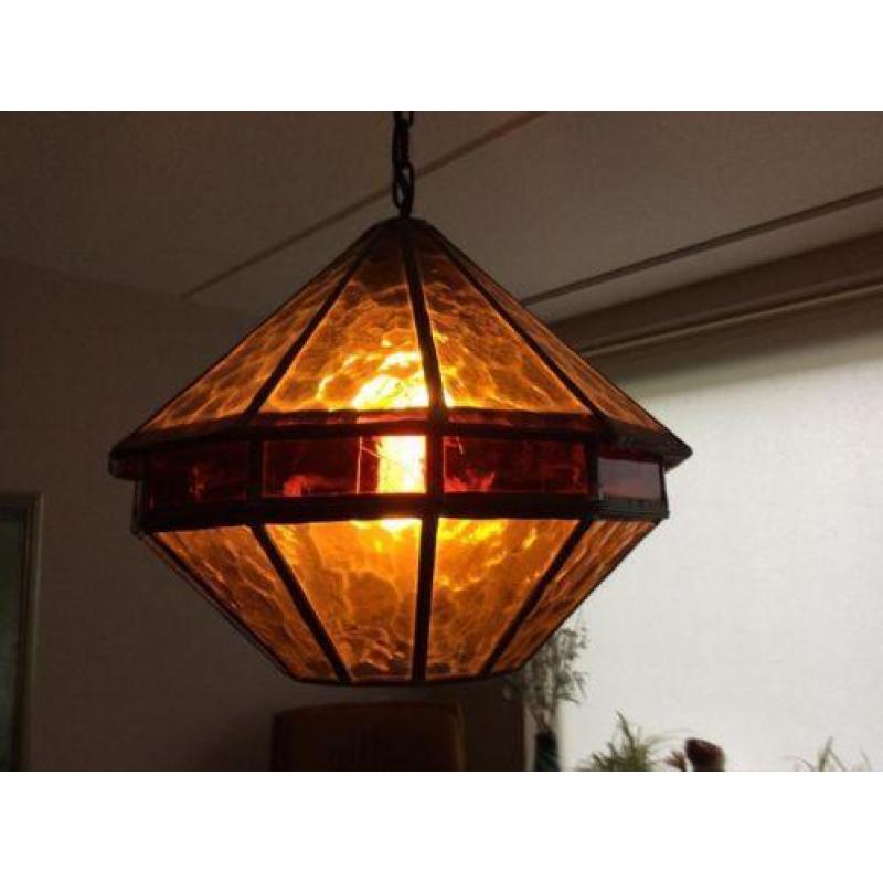 Hang lamp glas in lood