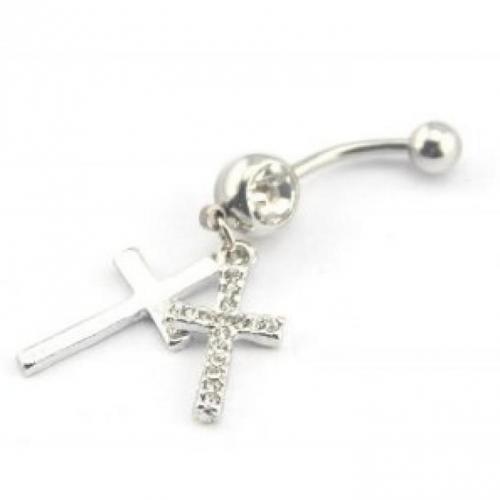 Navelpiercing Kruis Rhinestone