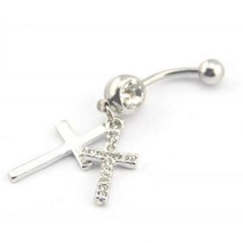 Navelpiercing Kruis Rhinestone