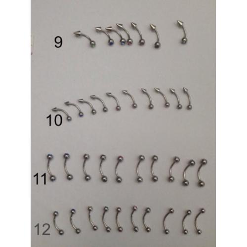 Wenkbrauwpiercings wenkbrauw piercing strass en/of spike