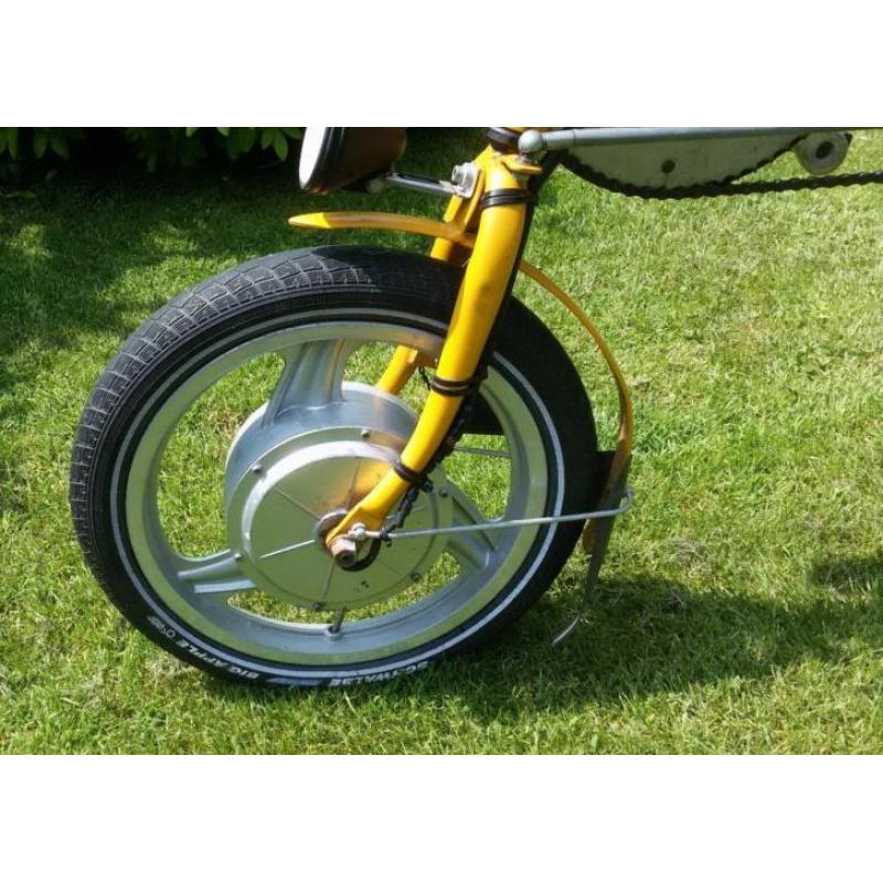 Sinner alumin. driewieler ligfiets met electr. ondersteuning