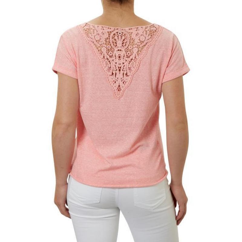 T-shirt melee met kant in maat M