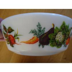 Pyrex fruitschaal groenteschaal vintage jaren 60 melkglas