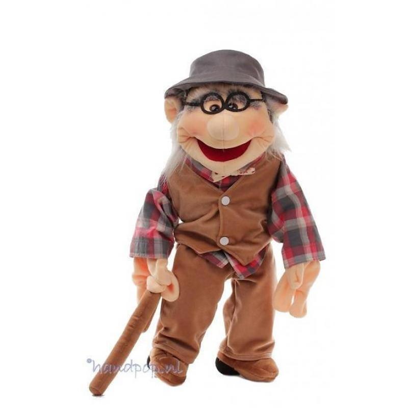 handpop opa Job een menspop van Living Puppets
