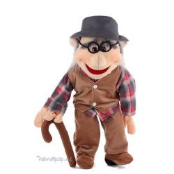 handpop opa Job een menspop van Living Puppets