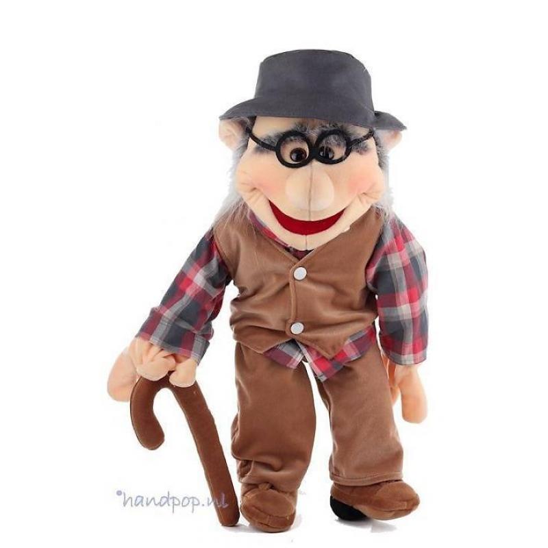 handpop opa Job een menspop van Living Puppets