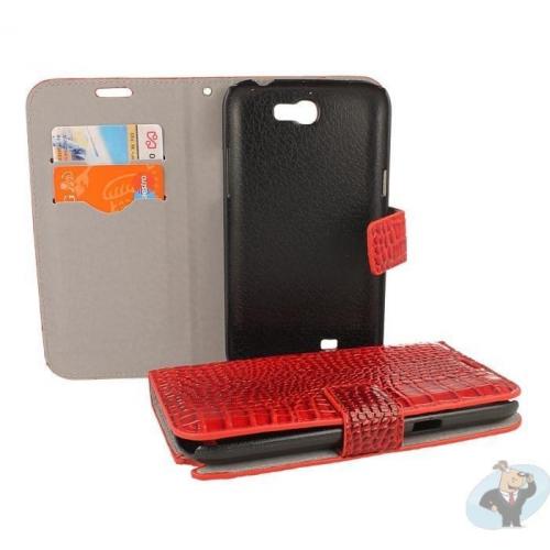 Samsung Galaxy Note 2 N7100 Portemonnee Hoesje - Croco Rood