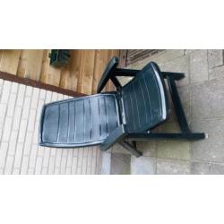 4 verstelbare tuinstoelen groen