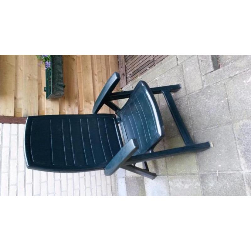 4 verstelbare tuinstoelen groen