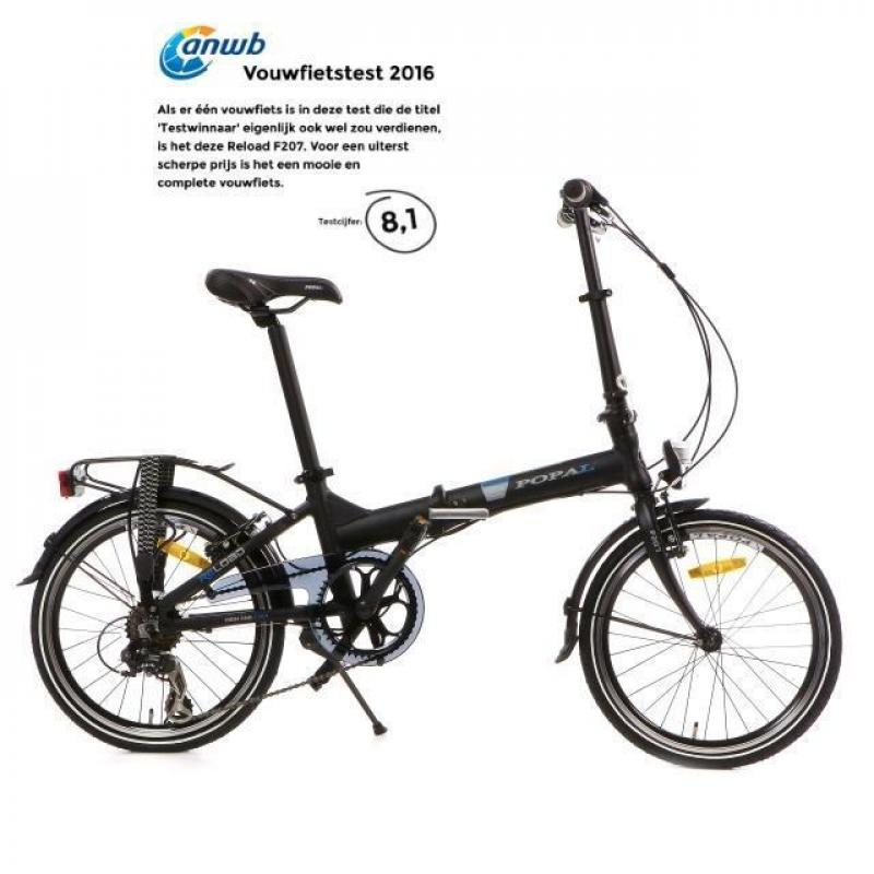 Popal Vouwfiets Reload F207 6/Speed Zwart 20inch