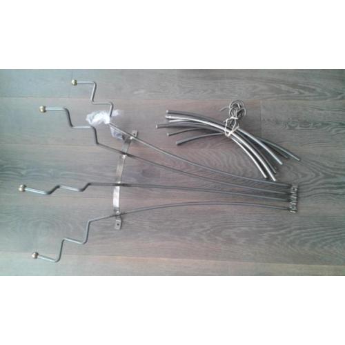 Wandkapstok met 8 hangers - metaal -