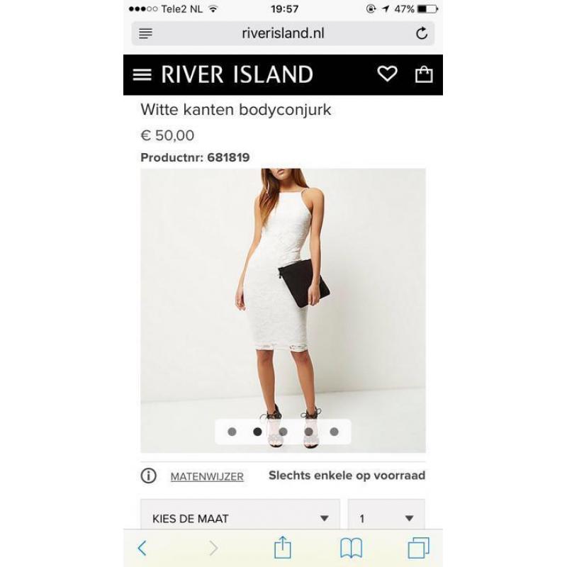 Witte kanten bodyconjurk River Island
