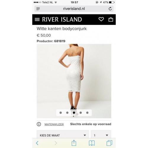 Witte kanten bodyconjurk River Island
