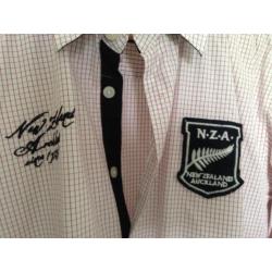 N.Z.A. NZA wit-rood geruit overhemd medium