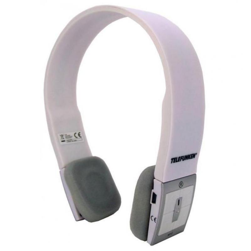 Bluetooth stereo koptelefoon met microfoon (wit)