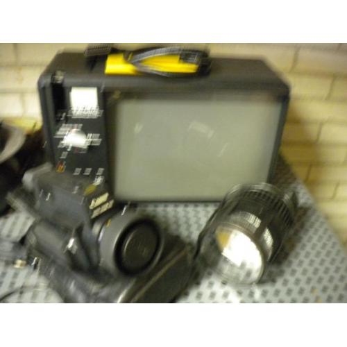 Canon filmcamera en projectiescherm en film lamp