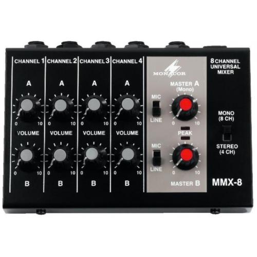 Microfoon mixer met 8 mono kanalen