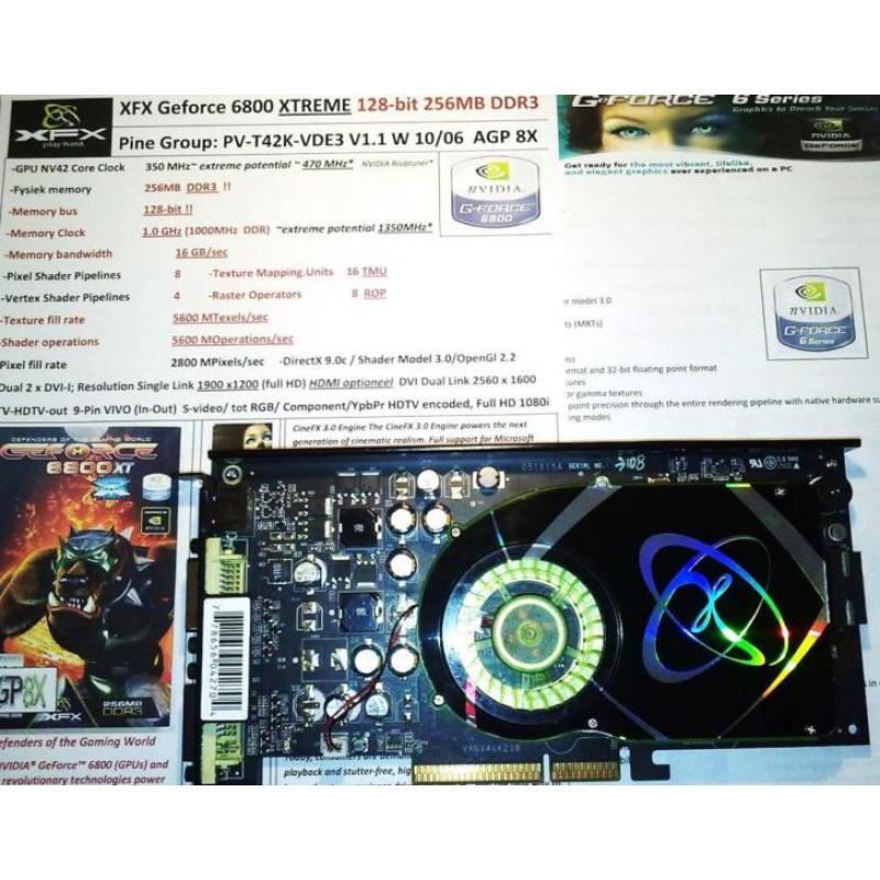 XFX NVIDIA Geforce 6800 XTReme XT 128-bit DDR3 256MB AGP 8X