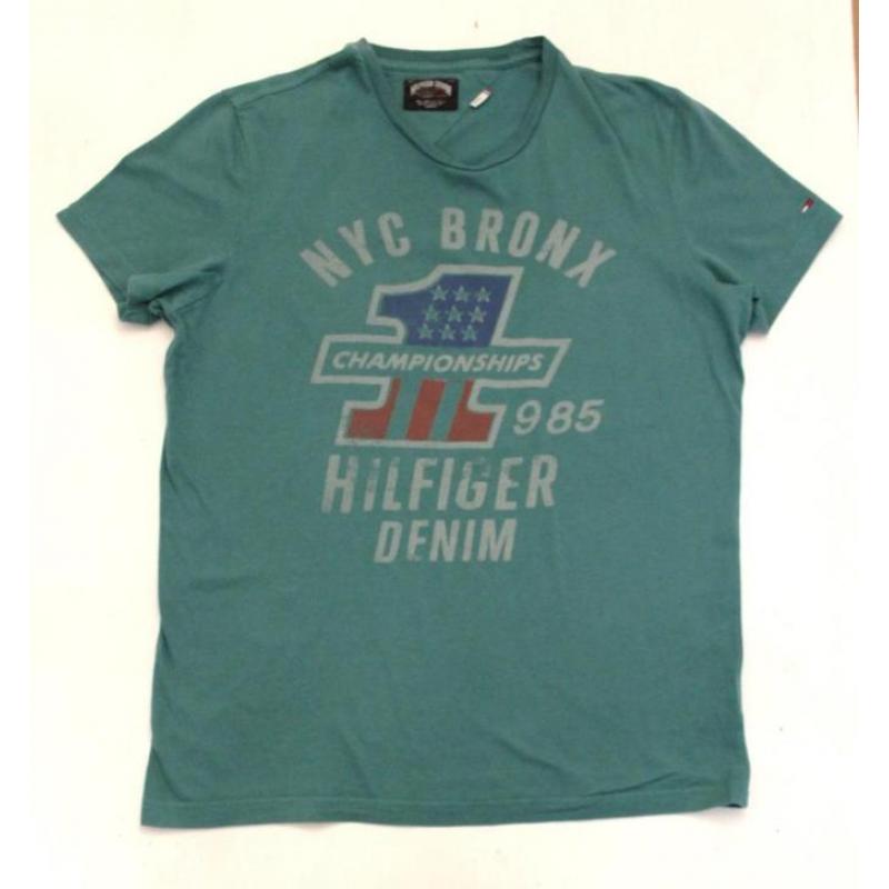 Hilfiger denim groen t-shirt maat M (53/67)